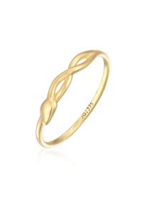 Silberring Elli Premium "Ring Schlange Infinity 375 Gelbgold" Gr. 54, gold, Fingerringe, Damen, 54, Gelbgold 375, Silberring