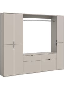Garderoben-Set Home Affaire "TRONDHEIM, 5-teilig, Breite 212cm, individuell platzier- & erweiterbar", kaschmir, B:212cm H:193cm T:34cm, Holzwerkstoff, Kastenm&ouml;bel-Sets, Garderoben-Set, Garderobenschrank, Kleiderschrank, Schrankkombination, Garderobe