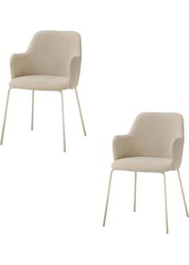 Armlehnstuhl Stolkom "Lissi BxHxT 60x84x44 cm", beige, creme, creme, beige, B:60cm H:84cm T:55cm, Metall, Polyester, St&uuml;hle, Armlehnstuhl, Breite 60cm, Metallgestell