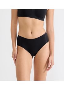 Hipster Sloggi "ZERO Feel Pure", Damen, Gr. M, schwarz, Single Jersey, Obermaterial: 54% Modal, 24% Polyamid, 22% Elasthan, k&ouml;rpernah, Unterhosen Hipster, dezenter Streifeneffekt, nahtlos, Stretch
