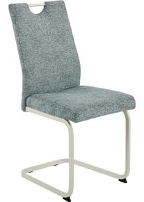 Freischwinger Hela "TIVOLI", grau (mint, perlwei&szlig;, perlwei&szlig;, mint), B:43,5cm H:97cm T:60,5cm, Metall, Polyester, Stoff, St&uuml;hle, Freischwinger, Freischwinger, Gestell Perlwei&szlig;, mit Griff, 140kg belastbar