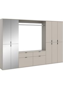 Garderoben-Set Home Affaire "TRONDHEIM, 6-teilig, Breite 273cm, individuell platzier- & erweiterbar", kaschmir, B:273cm H:193cm T:34cm, Holzwerkstoff, Kastenm&ouml;bel-Sets, Garderoben-Set, Garderobenschrank, Kleiderschrank, Schrankkombination, Garderobe