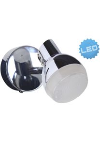 N&auml;ve N&Auml;VE LED Wandstrahler "Chromey", grau (chrom), 1, &Oslash; 8cm H: 11cm, 1 Stk., Leuchten, 1er Spot chromfarben, Lichtfarbe warmwei&szlig;, Metall, Acryl, D: 8cm, LED Wandstrahler