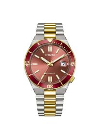 Automatikuhr Citizen "Tsuyosa Shore", braun (silbergoldfarben, rot), Armbanduhren, Damen, Automatikuhr, Armbanduhr, Damenuhr, Herrenuhr, Mechanische Uhr, Edelstahlarmband