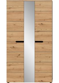 Garderobenschrank Home Affaire "REHAT, TOPSELLER, Breite 105cm, mit Spiegelt&uuml;r, viel Stauraum", basalt grau, artisan eiche nachbildung, B:105cm H:190cm, FSC-zertifizierter Holzwerkstoff, Schr&auml;nke, Garderobenschrank, Garderobe, Flurschrank, Dielenschrank, Kleiderschrank, Garderobenm&ouml;bel