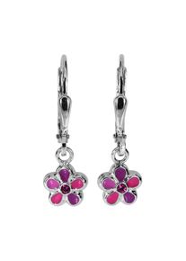 Paar Ohrh&auml;nger OSTSEE-SCHMUCK "- Blume - Silber 925/000 -" Gr. 23, lila, Ohrringe, Damen, Silber 925 (Sterlingsilber), Paar Ohrh&auml;nger