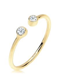 Diamantring Elli DIAMONDS "Ring Diamant Wei&szlig; Brillantschliff (0.06 ct) 375 Gelbgold offen" Gr. 56, wei&szlig;, Fingerringe, Damen, 56, Gelbgold 375, Diamantring