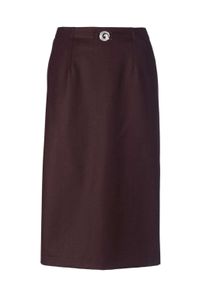 Midirock GOLDNER "Kurzgr&ouml;&szlig;e Klassischer Schurwoll-Schlupfrock", Damen, Gr. 21, rot (bordeaux, melange), Obermaterial: 52% Schurwolle WV. 46% Polyester PES. 2% Elasthan EL., normal, R&ouml;cke Midirock, Ohne