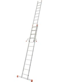 Schiebeleiter Krause "Fabilo", silber (silberfarben), B:43cm H:355cm, Aluminium, Leitern, Schiebeleiter