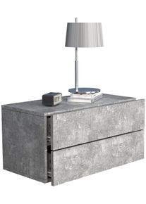 Nachttisch Vcm "Holz Wandschublade Wand H&auml;nge Nachttisch Usal L60", grau (beton, grau), B:60cm T:32cm, Sideboards, Nachttisch