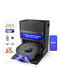 SHARK Saugroboter "SHARK PowerDetect UV Reveal 2-in-1 Saug- und Wischroboter RV3000XEEU", schwarz, B:36,32cm H:44,45cm T:46,1cm, Saugroboter, UV-Reveal-Technologie, 8 PowerDetect-Technologien, Saugroboter