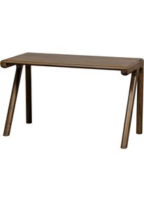 Schreibtisch Woood "Tug aus Mangoholz mit abgerundeter Formgebung 130x60x78 cm", walnuss, B:130cm H:78cm T:60cm, Tische, Schreibtisch, Tragkraft 35 kg, Holz mit sichtbarer Maserung, einfach zu montieren
