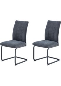 Freischwinger Hela "AUGUSTA", anthrazit, grau, grau, anthrazit, B:48cm H:98cm T:61,5cm, Metall, Polyester, Stoff, St&uuml;hle, Freischwinger, Schwinger, XL-Sitzbreite, Wellenfederung, 140kg belastbar