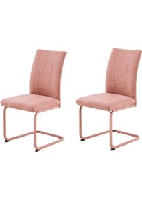 Freischwinger Hela "AUGUSTA", apricot, grau, apricot, B:48cm H:98cm T:61,5cm, Metall, Polyester, Stoff, St&uuml;hle, Freischwinger, Schwinger, XL-Sitzbreite, Wellenfederung, 140kg belastbar