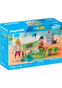Konstruktions-Spielset Playmobil "Familie mit Hasen (71753), Playmobil My Life", bunt, Spielbausteine, Kinder, Kunststoff, Konstruktions-Spielset