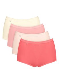 Maxislip SLOGGI "Basic+ Maxi", Damen, Gr. 48, bunt (rot, schwarz combination), Single Jersey, Obermaterial: 95% Baumwolle, 5% Elasthan, k&ouml;rpernah, Unterhosen Maxislip, perfekter Sitz, besonders weiche N&auml;hte, Cotton-Mix, Multipack