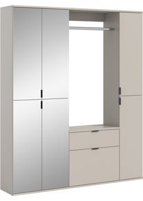 Garderoben-Set Home Affaire "TRONDHEIM, 5-teilig, Breite 152cm, individuell platzier- & erweiterbar", kaschmir, B:152cm H:193cm T:34cm, Holzwerkstoff, Kastenm&ouml;bel-Sets, Garderoben-Set, Garderobenschrank, Kleiderschrank, Schrankkombination, Garderobe
