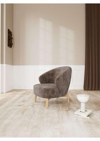 Polsterstuhl ACTONA GROUP "Relaxsessel, Polstersessel", braun, eiche gebeizt, braun, B:77,5cm H:78cm T:78cm, Stoff, St&uuml;hle, Polsterstuhl, Stuhl, braun, 77.5x78x78cm