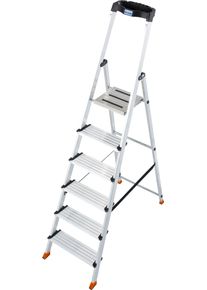 Stehleiter Krause "MONTO Sepuro", silber (silberfarben), B:51cm H:205cm, Aluminium, Leitern, Stehleiter