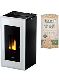Pelletofen FreePoint "Vega airtight", wei&szlig; (schwarz), Kamin&ouml;fen, Pelletofen, 352 W, 230 V