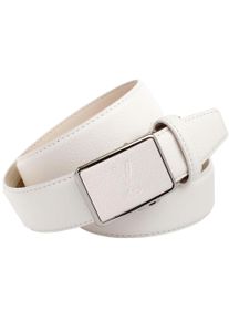 Lederg&uuml;rtel Anthoni Crown, Damen, Gr. 90, wei&szlig;, Leder, unifarben, G&uuml;rtel Lederg&uuml;rtel, mit Golf-Pr&auml;gung, bezogene Schlie&szlig;e