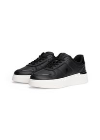 Plateausneaker Tommy Hilfiger "PATENT PLATFORM SNEAKER", Damen, Gr. 41, schwarz, Nappaleder, Schuhe Plateausneaker, Freizeitschuh, Halbschuh, Schn&uuml;rschuh mit Ziern&auml;hten
