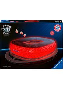 3D-Puzzle Ravensburger "3D Puzzle Iconics: Allianz Arena - mit Licht", rot, Puzzles, KinderT:35,5cm, Kunststoff, beleuchtet, 3D-Puzzle, mit LED Licht; Made in Europe, T:35,5cm