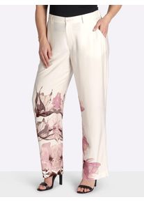 Webhose sheego, Damen, Gr. 58, Normalgr&ouml;&szlig;en, champagner, puder, bedruckt, 100% Viskose, gebl&uuml;mt, gemustert, Hosen Webhose