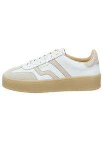 Sneaker Gant "Sneaker Cuzima", Damen, Gr. 39, wei&szlig; (wei&szlig;, beige), Obermaterial: 100% Rindsleder Leather cow. Futter: 100% Rindsleder Leather cow. 100% Gummi rubber., Schuhe Sneaker