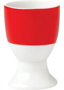 Eierbecher Van Well "Vario", rot (rot, wei&szlig;), B:16,5cm H:7cm &Oslash;:4,5cm, Porzellan, Eierbecher, Eierbecher, Porzellan, sp&uuml;lmaschinen- und mikrowellengeeignet