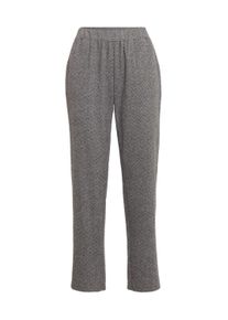 2-in-1-Hose GOLDNER "Flauschige 7/8-Hose, Fischgratmuster", Damen, Gr. 50, N-Gr, grau (grau, schwarz, gemustert), Obermaterial: 50% Baumwolle CO. 50% Polyester PES., gerade, Hosen 2-in-1-Hose, Fischgratmuster in dezenter Farbstellung