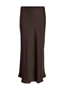 Maxirock Vila "VIELLETTE HW LONG SKIRT - NOOS", Damen, Gr. 42, coffee bean, Web, Obermaterial: 100% Polyester, unifarben, Basic schmal wadenlang, R&ouml;cke Maxirock, Kunstfaser