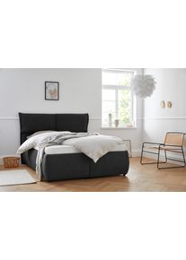 Polsterbett OTTO HOME "Jenson", grau (anthrazit), B:168cm L:225cm, Struktur weich (85% Polyester/15% Nylon), Betten, Polsterbett, als Bettgestell oder mit 3 Matratzenarten und H&auml;rtegraden