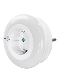 Hama LED Nachtlicht "LED Nachtlicht mit Steckdose, Lichtsensor, Ber&uuml;hrungsschutz", wei&szlig;, H: 8,2cm, Leuchten, LED Nachtlicht