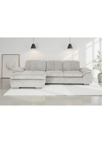 Ecksofa DIE PLANBAR "MP-IN16037 L-Form mit Kaltschaum-Polsterung", cord ecru, B:289cm H:85cm T:195cm, 88% Polyester, 12% Polyamid, Sofas, Ecksofa, mit Sitztiefenverstellung & Zierkissen