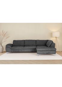 Ecksofa DIE PLANBAR "MP-IN14007, Breite 306 & 318 cm w&auml;hlbar", famosa anthrazit, B:306cm H:84cm T:197cm, 100% Polyester, Sofas, Ecksofa, wahlweise mit Bettfunktion und verstellbaren Kopfst&uuml;tzen