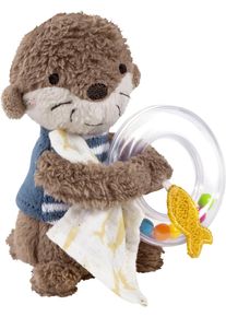 babyFEHN Rassel FEHN "Otter Theo, Rasselring Otter", braun, Greifspielzeug, BabyB:10cm H:14cm, Pl&uuml;sch, Softvelour, Rassel, B:10cm H:14cm