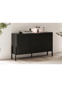 Sideboard OTTO HOME "Jukon, Breite 150 bzw.180 cm, moderne grifflose Kommode", schwarz, B:150cm H:90cm T:40cm, Sideboards, Sideboard, Schubladenschrank 2 T&uuml;ren/3 Schubk&auml;sten, push-to-open-Funktion
