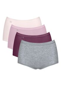 Maxislip Sloggi "Basic+ Maxi", Damen, Gr. 52, bunt (multiple colours 14), Single Jersey, Obermaterial: 95% Baumwolle, 5% Elasthan, k&ouml;rpernah, Unterhosen Maxislip, perfekter Sitz, besonders weiche N&auml;hte, Cotton-Mix, Multipack