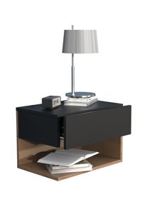 Nachttisch Vcm "Wandschublade Wand H&auml;nge Nachttisch Usal XL 45cm", braun (schwarz, honig, eiche), B:45cm T:32cm, Sideboards, Nachttisch