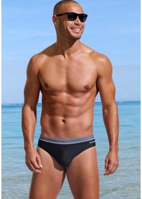 Badehose Chiemsee, Herren, Gr. 8, N-Gr, schwarz (schwarz, grau), Recycling-Polyamid, unifarben mit Farbeinsatz, Badehosen Badehose, mit farblich abgesetztem Bund