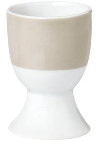 Eierbecher Van Well "Vario", grau (taupe, wei&szlig;), B:16,5cm H:7cm &Oslash;:4,5cm, Porzellan, Eierbecher, Eierbecher, Porzellan, sp&uuml;lmaschinen- und mikrowellengeeignet