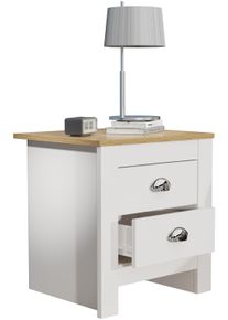 Nachttisch Vcm "Holz Nachttisch Beistelltisch Schublade Balusa", wei&szlig;, B:45cm T:40cm, Sideboards, Nachttisch