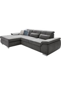 Ecksofa DIE PLANBAR "MP-IN16037 L-Form mit Federkern-Polsterung", grau, B:289cm H:85cm T:195cm, 100% Polyester, Sofas, Ecksofa, mit Sitztiefenverstellung & Zierkissen