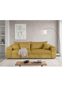 Schlafsofa Collection AB "Mara, B: 249 cm, Liegefl. 139x195 cm", gelb, B:249cm H:42cm T:87cm, 100%Polyester, Sofas, Schlafsofa, Dauer-Schlaffunktion, Bettkasten & Federkern, wahlweise mit Topper
