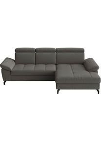 Sit & More Ecksofa SIT & MORE "Vanity", anthrazit, B:264cm H:84cm T:181cm, Sofas, Ecksofa, Inkl.Sitz-,Kopf-und Armteilverstellung