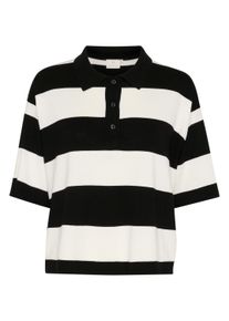 Strickpullover Kaffe "Strickpullover KAlizza", Damen, Gr. XL, schwarz (schwarz, chalk bold stripe), Obermaterial: 80% Viskose CV. 20% Nylon NY., Pullover Strickpullover