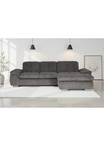 Ecksofa DIE PLANBAR "MP-IN16037 L-Form mit Federkern-Polsterung", cord anthrazit, B:289cm H:85cm T:195cm, 88% Polyester, 12% Polyamid, Sofas, Ecksofa, mit Sitztiefenverstellung & Zierkissen