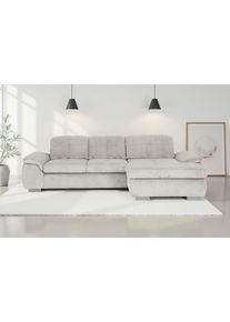 Ecksofa DIE PLANBAR "MP-IN16037 L-Form mit Kaltschaum-Polsterung", cord ecru, B:289cm H:85cm T:195cm, 88% Polyester, 12% Polyamid, Sofas, Ecksofa, mit Sitztiefenverstellung & Zierkissen