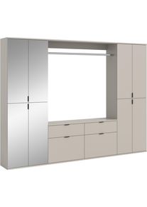 Garderoben-Set Home Affaire "TRONDHEIM, 5-teilig, Breite 243cm, individuell platzier- & erweiterbar", kaschmir, B:243cm H:193cm T:34cm, Holzwerkstoff, Kastenm&ouml;bel-Sets, Garderoben-Set, Garderobenschrank, Kleiderschrank, Schrankkombination, Garderobe